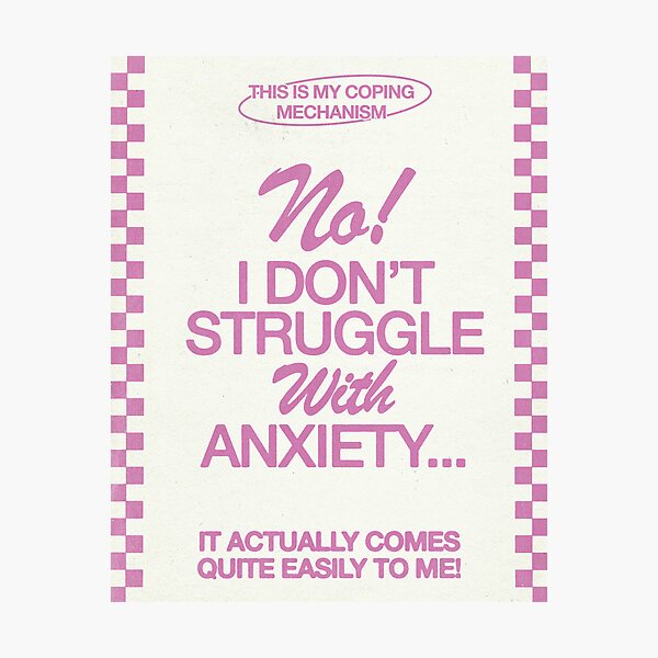 080 STRUGGLE WITH ANXIETY | PINK Photographic Print