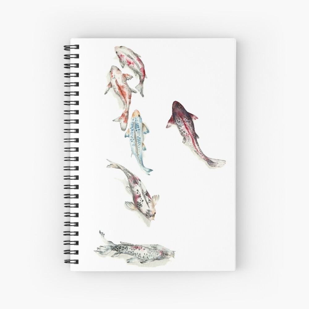 Koi Fish Watercolor Spiral Notebook By Goosi Redbubble