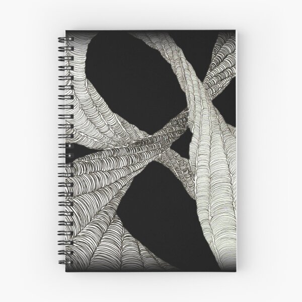 Item preview, Fine line ink pen drawing | horizontal upload | twisting cables | deep field of view designed and sold by DigitalEurydice.