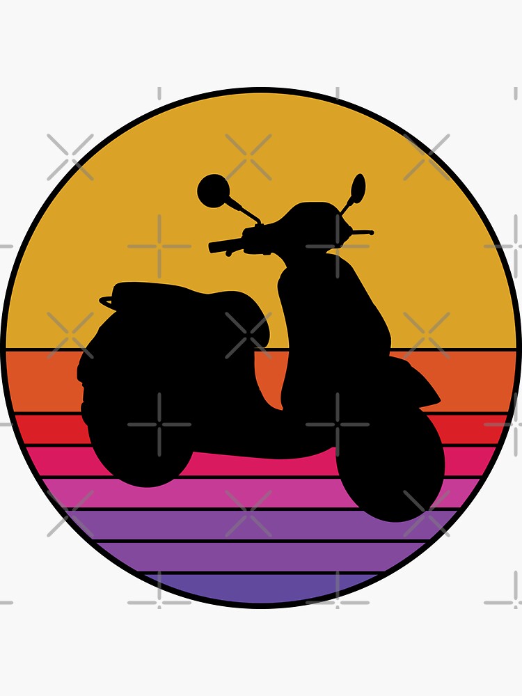 "Scooter Rider Scootering Motorcycle Vintage Retro" Sticker for Sale by CuteDesigns1 Redbubble