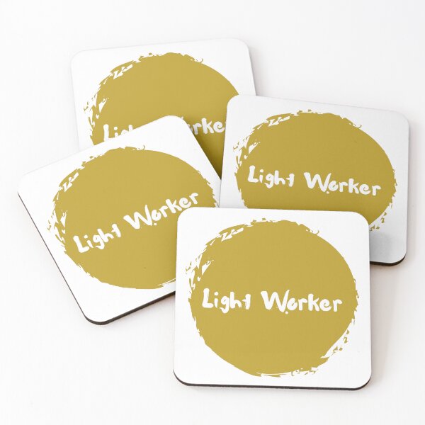 Item preview, Light Worker | White Text on Gold | High Vibrational  designed and sold by FrequencyV.