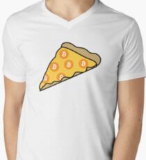 Cryptopizza - Bitcoin T-Shirt mit V-Ausschnitt