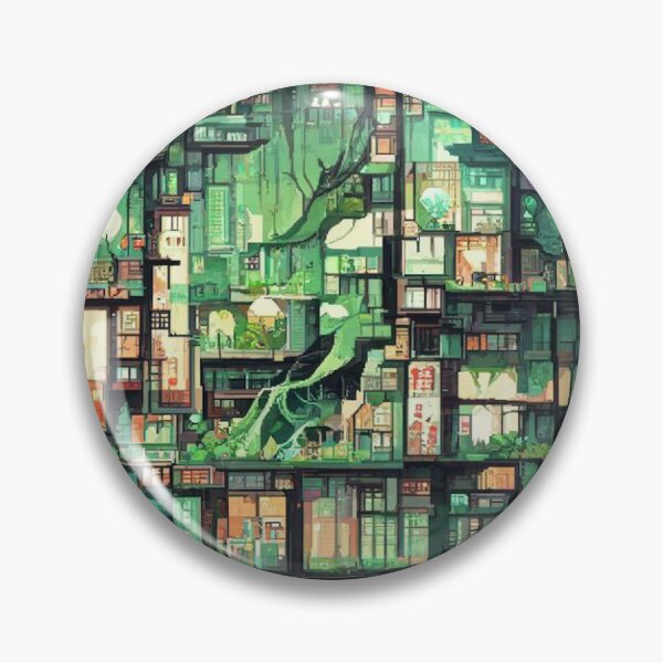 Item preview, Green pixel city. designed and sold by Misterplankton.
