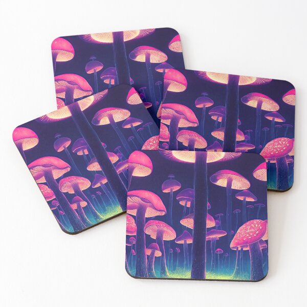 Item preview, Mushroom enchanted forest in neon lights designed and sold by mrlongfield.