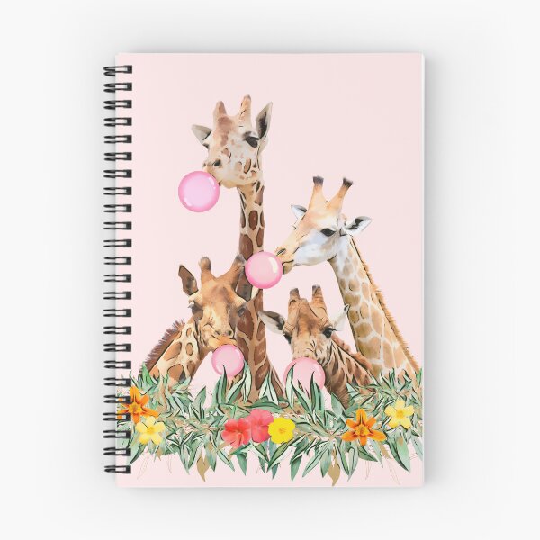 Item preview, Giraffe Pink Bubblegum Squad Cute Animal Watercolor Art designed and sold by Cawaiico.