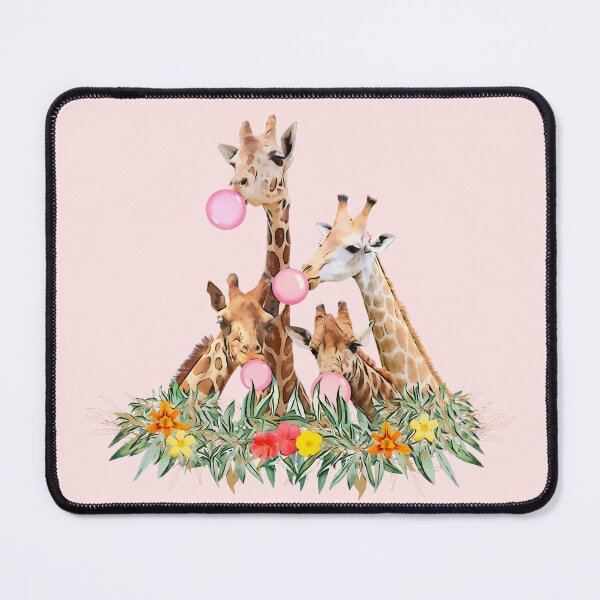 Item preview, Giraffe Pink Bubblegum Squad Cute Animal Watercolor Art designed and sold by Cawaiico.