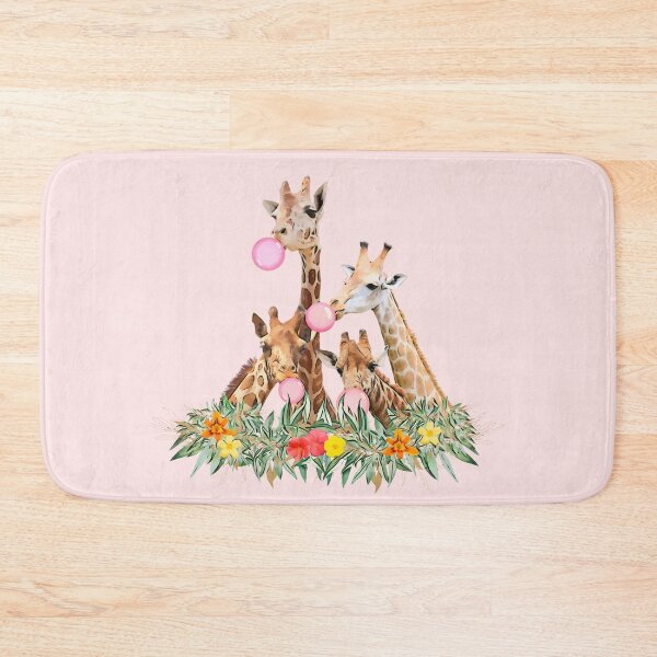 Item preview, Giraffe Pink Bubblegum Squad Cute Animal Watercolor Art designed and sold by Cawaiico.
