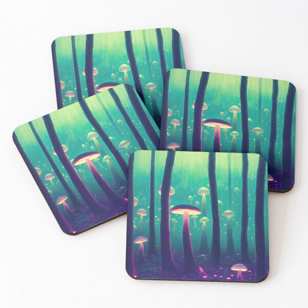 Item preview, Mushroom enchanted forest in neon lights designed and sold by mrlongfield.