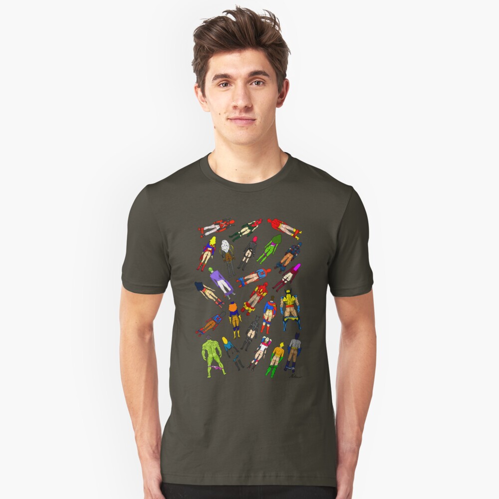 Butt of Superhero Villian - on Dark Slim Fit T-Shirt