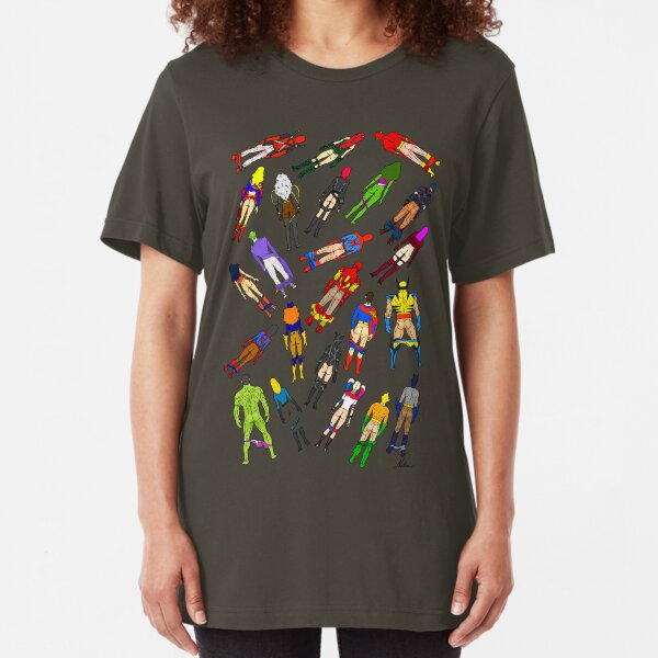 Butt of Superhero Villian - on Dark Slim Fit T-Shirt