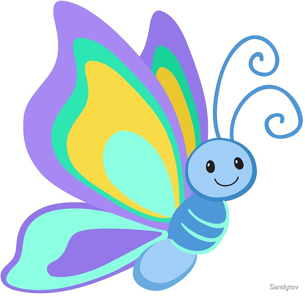 “Cute Cartoon Butterfly” by Sandytov | Redbubble