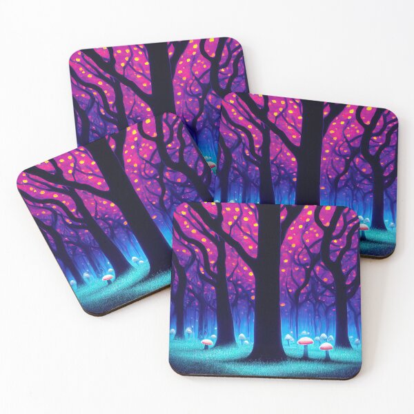 Item preview, Mushroom enchanted forest in neon lights designed and sold by mrlongfield.