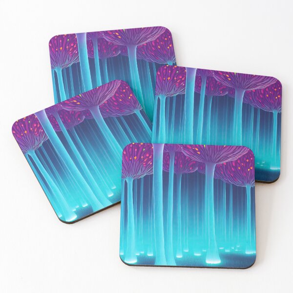 Item preview, Mushroom enchanted forest in neon lights designed and sold by mrlongfield.