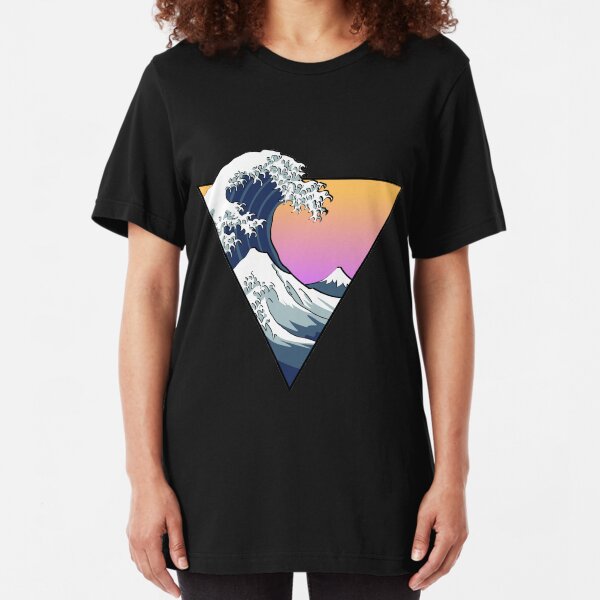 Great Wave Aesthetic Slim Fit T-Shirt
