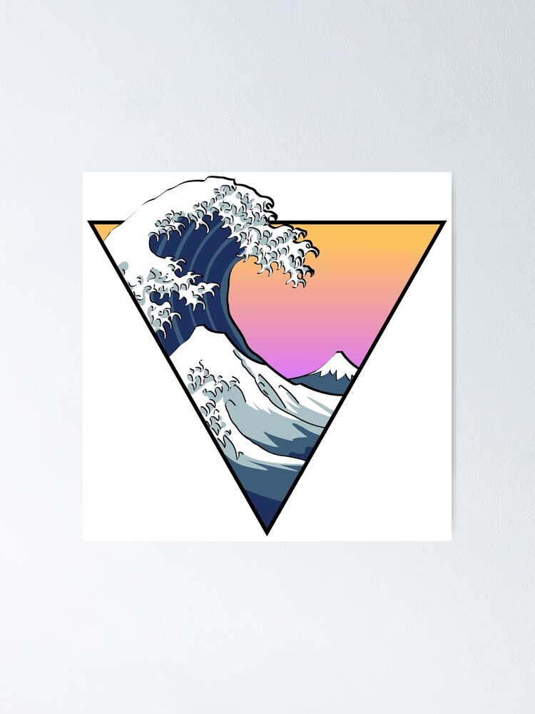 Great Wave Aesthetic Poster By Zayter Redbubble