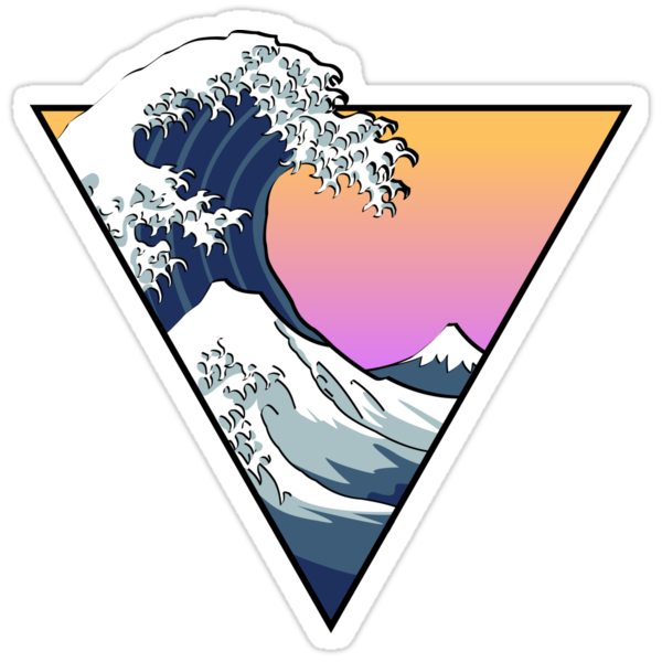 great wave aesthetic stickers by zayter redbubble