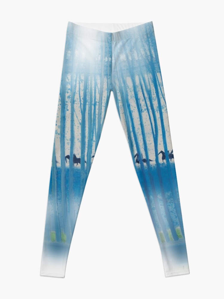 Cavalcade Blue by Andre Brasilier Leggings for Sale by Pondfly-Artwork