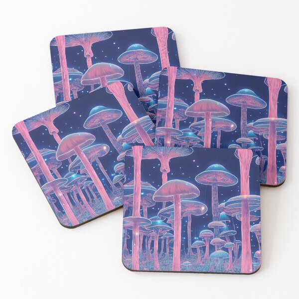 Item preview, Mushroom enchanted forest in neon lights designed and sold by mrlongfield.