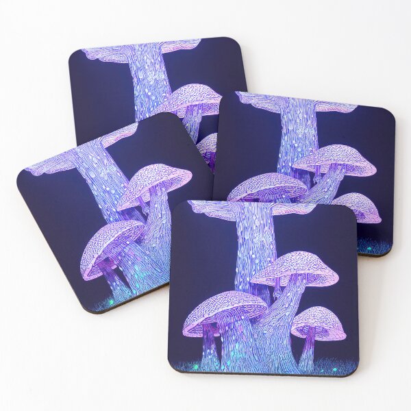 Item preview, Mushroom enchanted forest in neon lights designed and sold by mrlongfield.