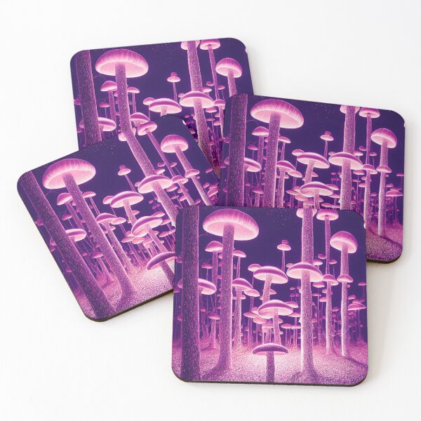 Item preview, Mushroom enchanted forest in neon lights designed and sold by mrlongfield.