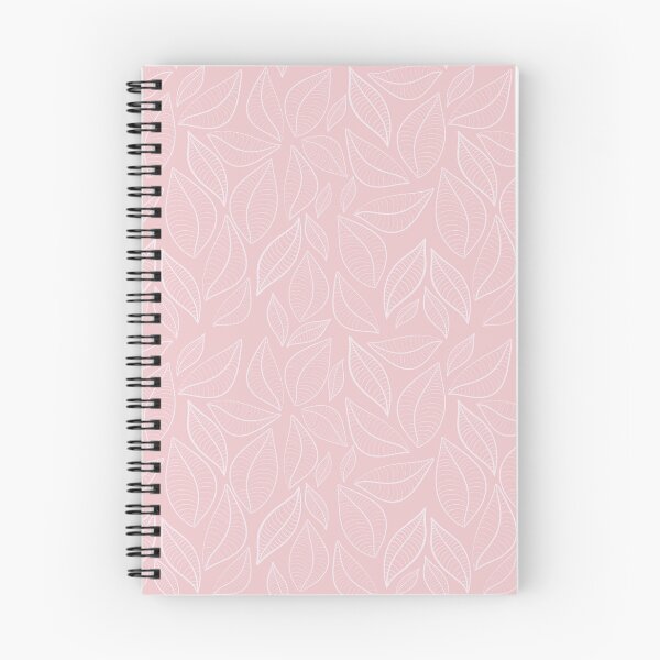 Aperçu de l'œuvre Lignes de feuilles blanches mignonnes et simples avec un motif de fond rose créée et vendue par DArtDByMariam.