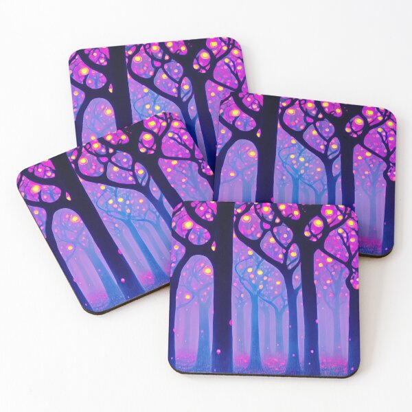 Item preview, Mushroom enchanted forest in neon lights designed and sold by mrlongfield.
