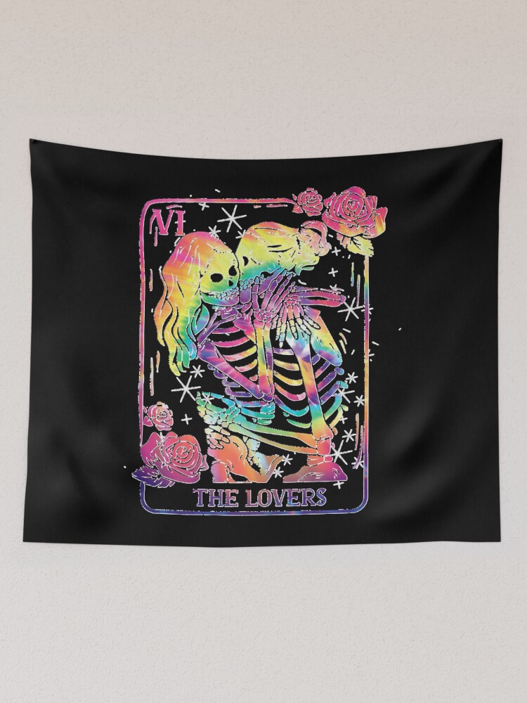 Skeletons kissing tapestry sale