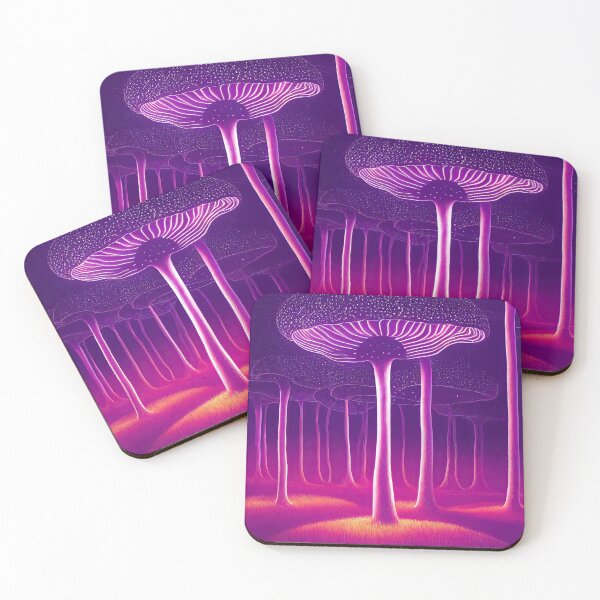 Item preview, Mushroom enchanted forest in neon lights designed and sold by mrlongfield.