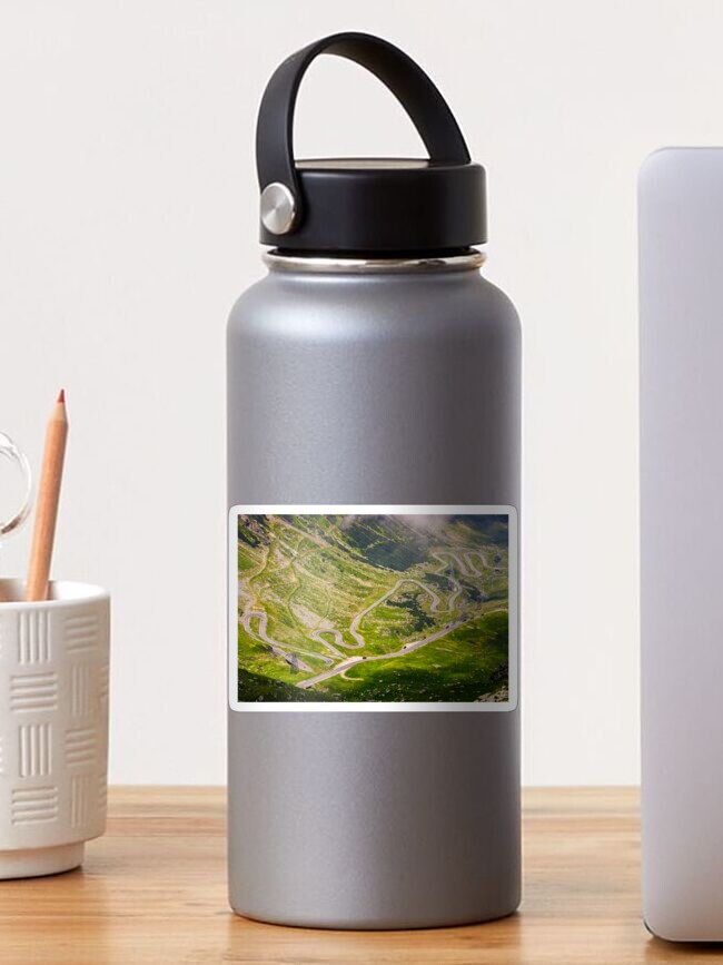 Thumbnail 1 of 3, Sticker, transfagarasan route view from above designed and sold by mike-pellinni.