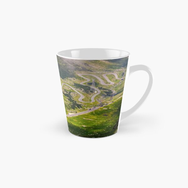 transfagarasan route view from above Tall Mug