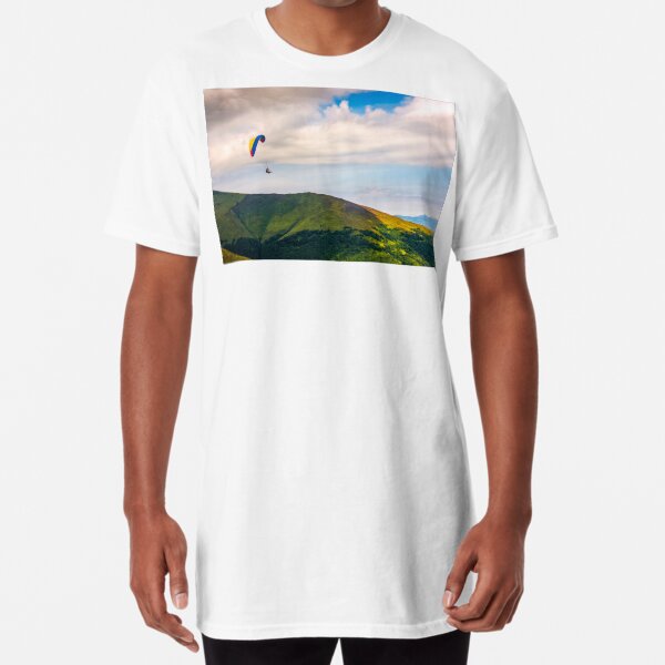 Skydiving extreme over the mountains Long T-Shirt