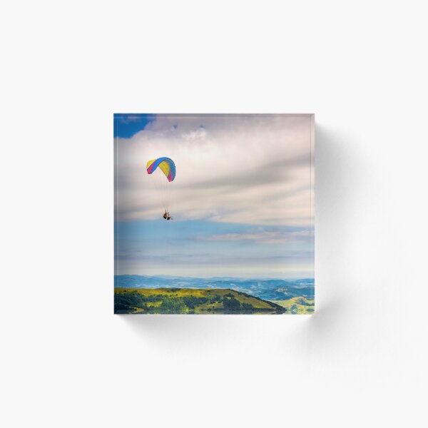 Skydiving extreme over the mountains Acrylic Block