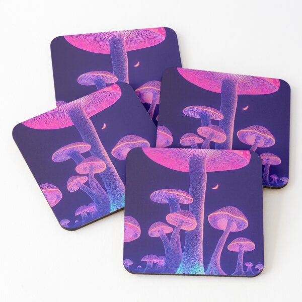 Item preview, Mushroom enchanted forest in neon lights designed and sold by mrlongfield.