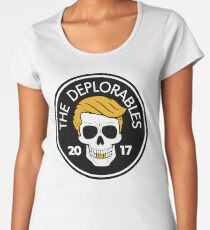 The Deplorables - Trump MAGA Biker Skull 2017 Premium Scoop T-Shirt