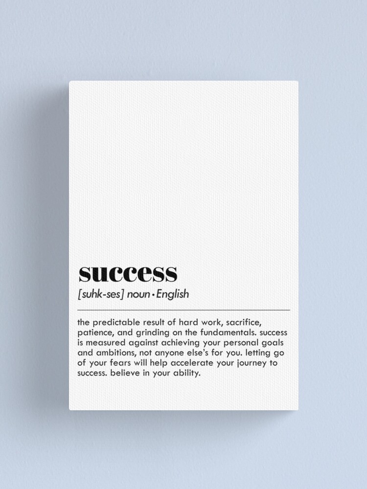 Success Word Definition Print Definition of a word Word of the day Canvas Print