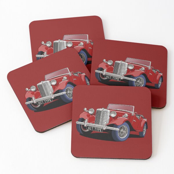 Item preview, MG T-Type British Sports Car in Burgundy designed and sold by Webazoot Industries - Car Art.