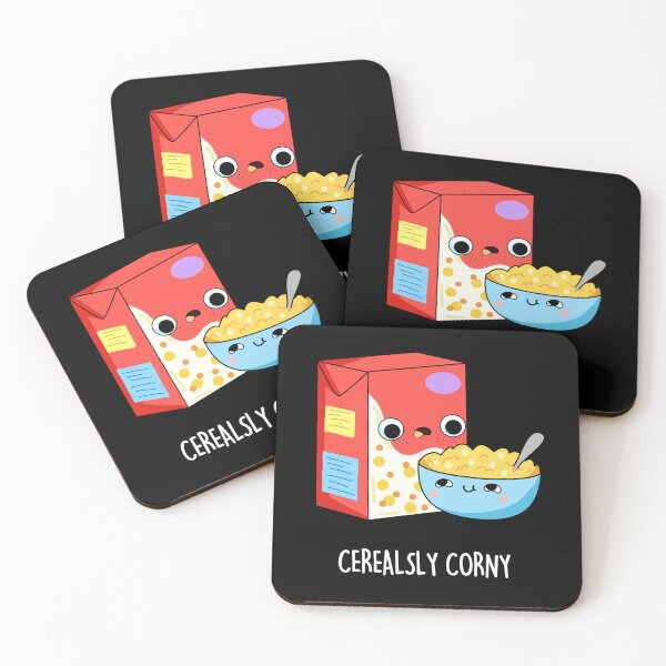 Item preview, Cerealsly Corny Funny Milk And Cereal Puns (Dark BG) designed and sold by punnybone.