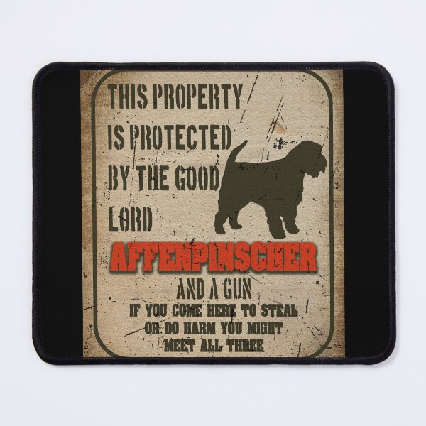 Item preview, Affenpinscher Silhouette Vintage Humorous Guard Dog Warning Sign designed and sold by Cuddlythopia.