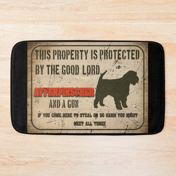 Item preview, Affenpinscher Silhouette Vintage Humorous Guard Dog Warning Sign designed and sold by Cuddlythopia.