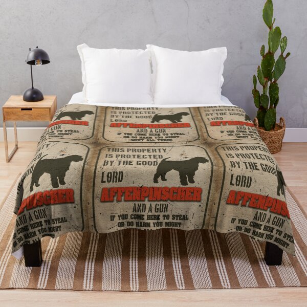 Item preview, Affenpinscher Silhouette Vintage Humorous Guard Dog Warning Sign designed and sold by Cuddlythopia.