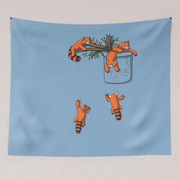 Item preview, Red Panda Bear Pocket designed and sold by underheaven.