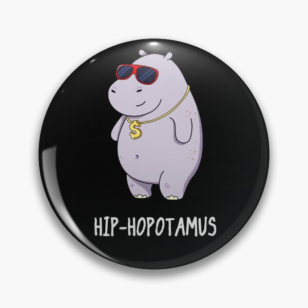 Item preview, Hip-Hopotamus Funny Hippo Puns (Dark BG) designed and sold by punnybone.