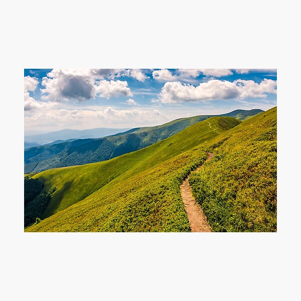 footpath through the mountain ridge Photographic Print
