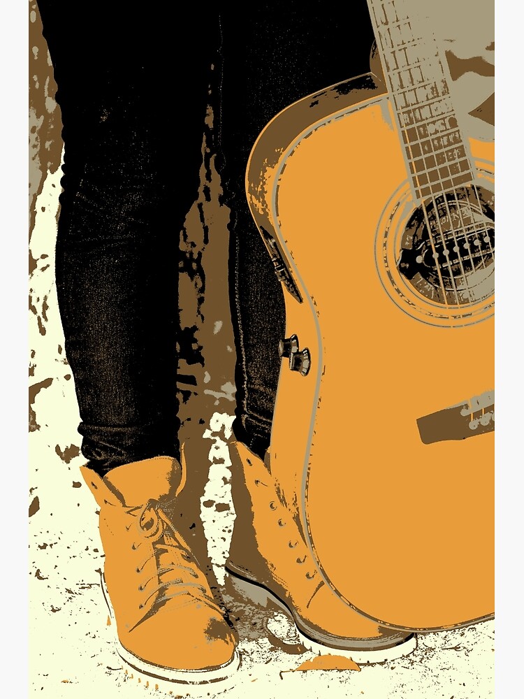 "Acoustic Guitar at your Feet" Poster for Sale by SystemLion Redbubble