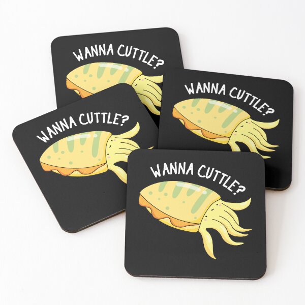 Item preview, Wanna Cuttle Funny Cuttlefish Puns (Dark BG) designed and sold by punnybone.