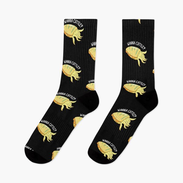 Item preview, Wanna Cuttle Funny Cuttlefish Puns (Dark BG) designed and sold by punnybone.