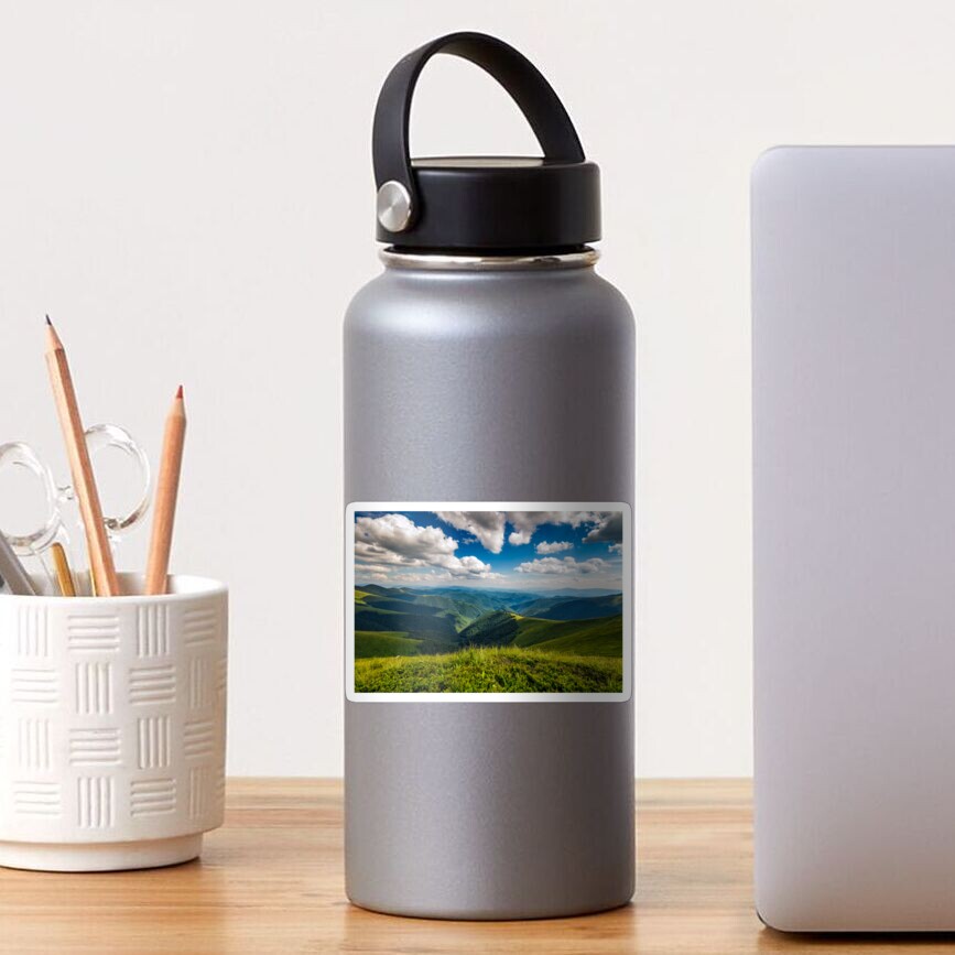 hillside meadow in mountain Sticker