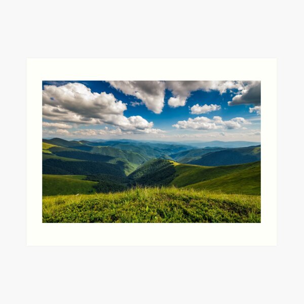 hillside meadow in mountain Art Print