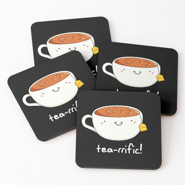 Item preview, Tea-rrific Funny Cup Of Tea Puns (Dark BG) designed and sold by punnybone.