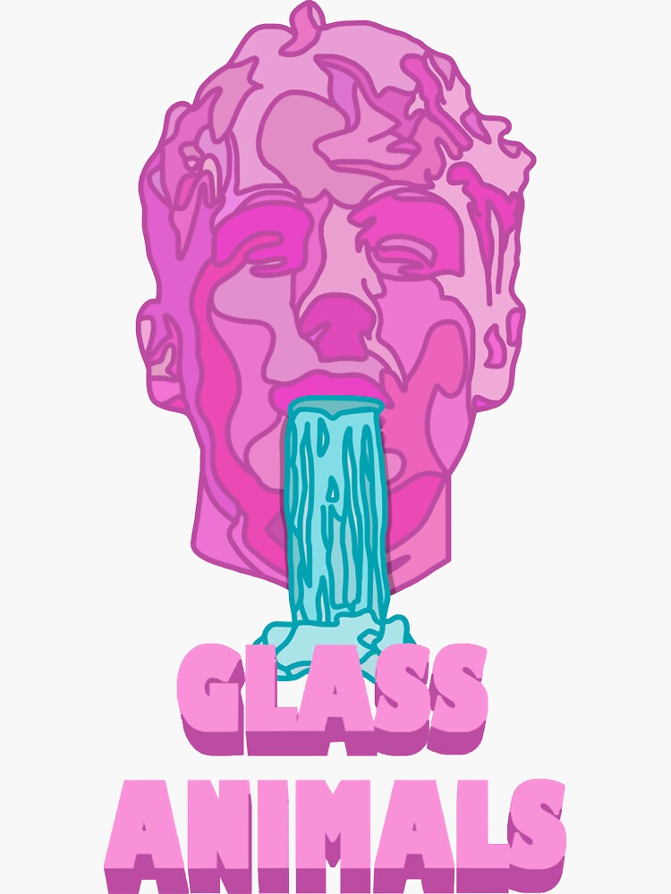"Glass Animals Soda Waterfalls (Head and Logo)" Sticker for Sale by
